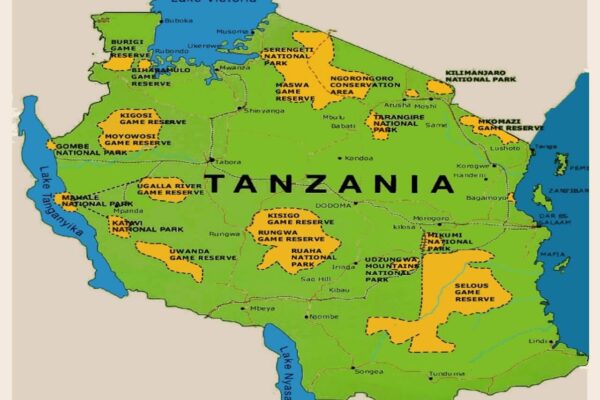 Kaart van Tanzania