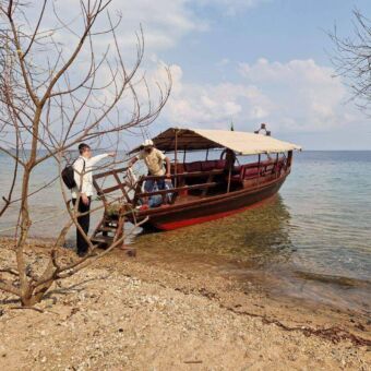 op de boot in Gombe National Park